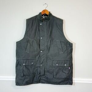 Walker and Hawkes Mens 5X Waxed Vest England Flannel Lined Barn Corduroy Collar
